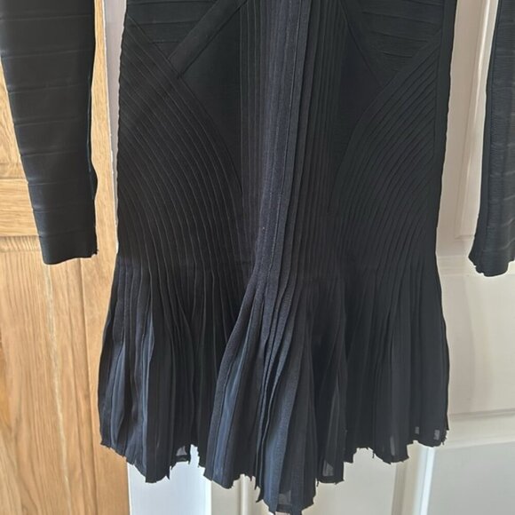 ❌❌SOLD❌❌HERVE LEGER black long sleeve bandage Pernilla dress xs - Picture 4 of 12